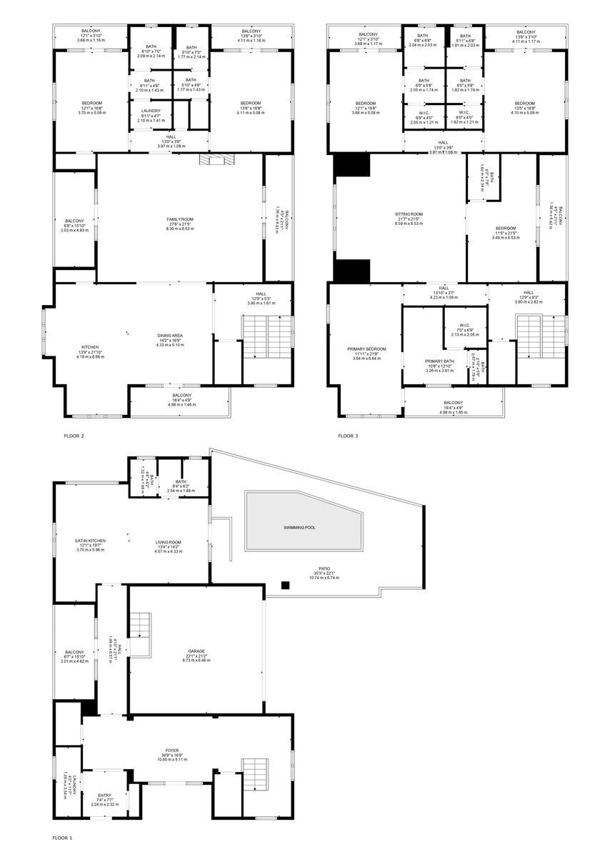 Floor Plan for LakeFront w/ LSV, Bikes, Pool, & Game Room! STEPS to Beach! Sleeps 20, Pet Friendly!